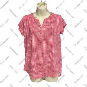 Liz Claiborne Women's pink Polka Dot Top size small